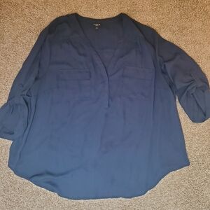 Torrid Harper Navy Blue Double Front Pocket Sheer Light Weight Plus Size 3XL